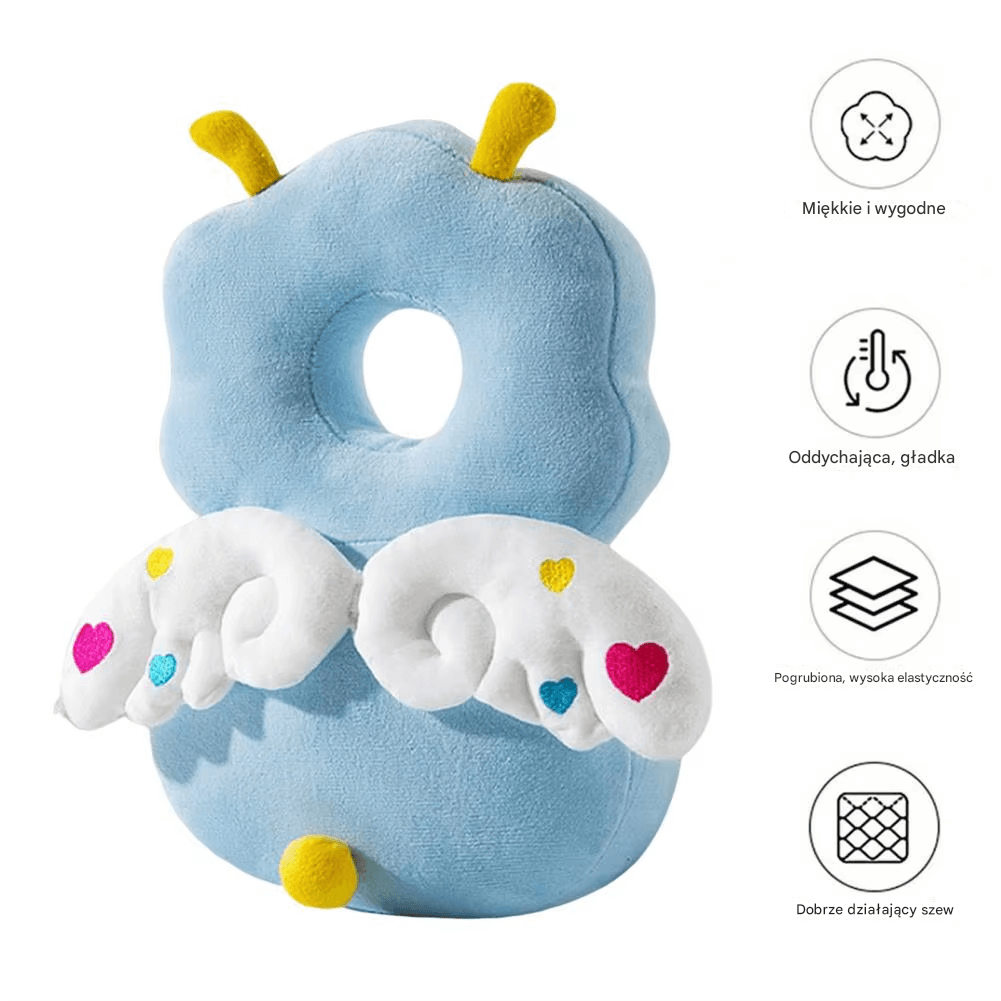 Poduszka Ochronna-Plecaczek dla Maluszka.
Bezpieczeństwo i komfort podczas nauki chodzenia i raczkowania. Ten plecaczek pełni funkcję poduszki ochronnej, która skutecznie zabezpiecza głowę i plecy dziecka przed skutkami upadków.